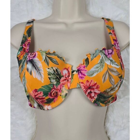 Shade & Shore Floral Underwired Bikini Top 36C - Picture 1 of 3